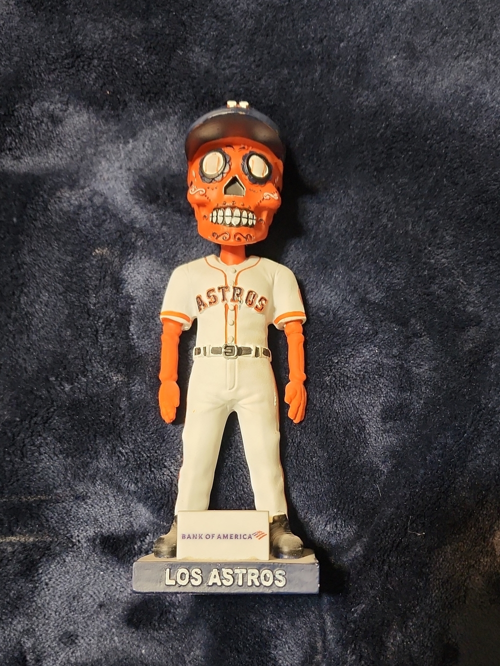 Los Astros Orange Skull Baseball Bobblehead